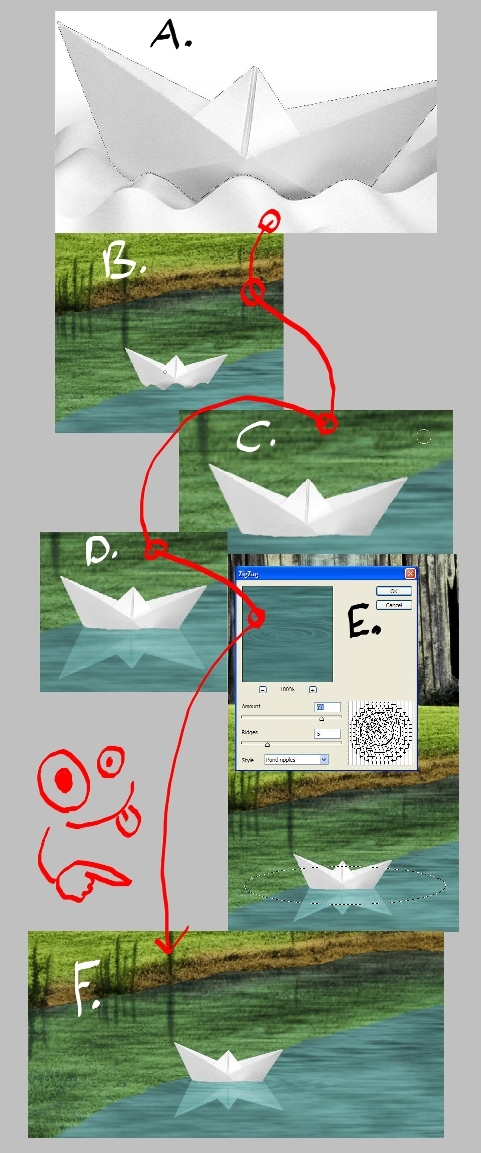 Creation of Shadow by the Pond: Step 7